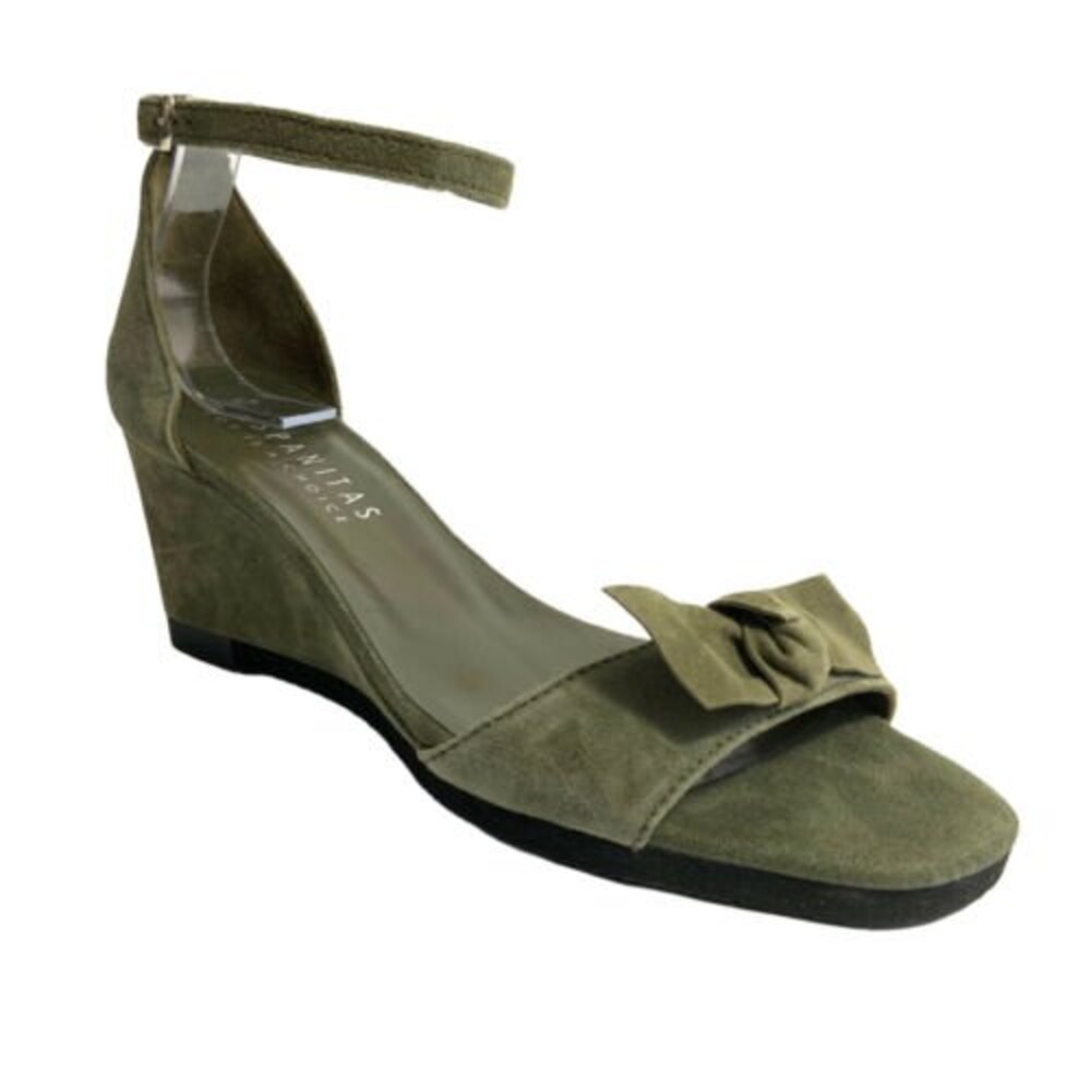Hispanitas Suede Open-toe Ankle Strap Sandals Green 38